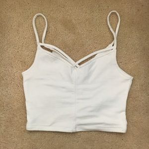 White Hollister cropped tank top